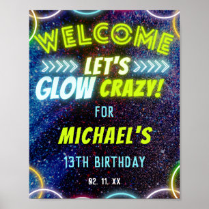 Lassen Sie uns glänzen verrückte Neon Glows Party  Poster
