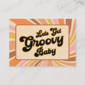 Lassen Sie uns Groovy Retro Baby Shower Books für Begleitkarte (Rückseite)