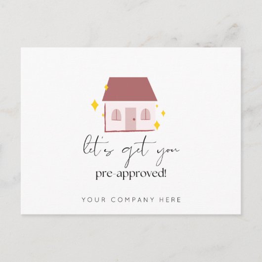 Lassen Sie uns Ihr vorab zugelassenes Real Anwesen Postkarte (Vorderseite)