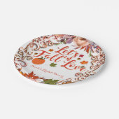 Lassen Sie uns in der Liebe Herbst blühendes BRAUT Pappteller (Schrägansicht)