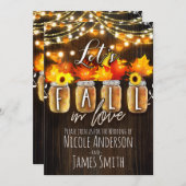 Lassen Sie uns in der Liebe Herbstblätter & Lichte Einladung (Vorne/Hinten)