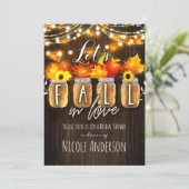 Lassen Sie uns in der Liebe Herbstleaves & Lights Einladung (Stehend Vorderseite)