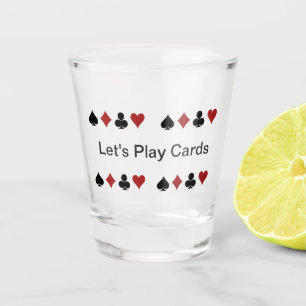"Lassen Sie uns Karten-spielen" Kartenspieler Schnapsglas