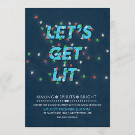 Lassen Sie uns Lit Holiday Cocktail Party einladen Einladung