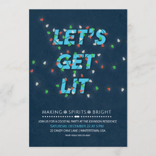 Lassen Sie uns Lit Holiday Cocktail Party laden Einladung