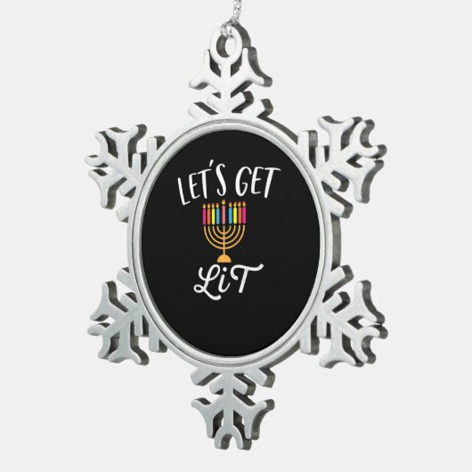 Lassen Sie uns Lit - literarische Slim Fit essenzi Schneeflocken Zinn-Ornament (Rechts)