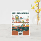 LASSEN SIE UNS Niedliche Küchenabbildungen maßgesc Karte (Gelbe Blume)