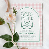 Lassen Sie uns Par-T-Shirt Modernes Golf Brautpart Einladung