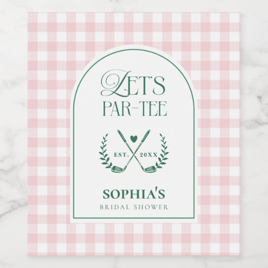 Lassen Sie uns Par-T-Shirt Modernes Golf Brautpart Weinetikett (Einzelnes Label)