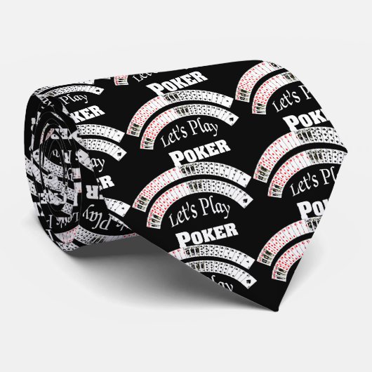 "Lassen Sie uns Poker-spielen" Krawatten-Schwarzes Krawatte (Gerollt)