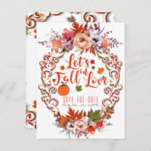 Lassen Sie uns Save the Date in der Liebe Herbstfl Ankündigungspostkarte (Vorne/Hinten)