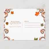 Lassen Sie uns Save the Date in der Liebe Herbstfl Ankündigungspostkarte (Rückseite)