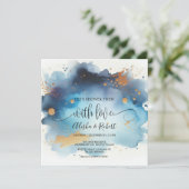 Lassen Sie uns sie duschen mit Liebe Paare Dusche  Einladung (Stehend Vorderseite)