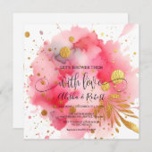 Lassen Sie uns sie duschen mit Liebe Paare Dusche Einladung (Vorne/Hinten)