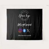 Lassen Sie uns Social Media Icons Custom Logo erha Wandteppich (Vorderseite (Horizontal))
