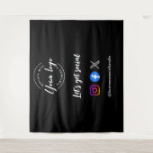 Lassen Sie uns Social Media Icons Custom Logo erha Wandteppich (Vorderseite)