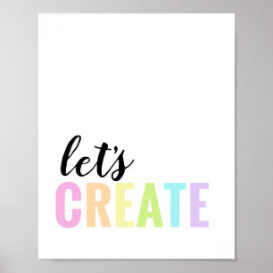 Lassen Sie uns Spielzimmer Pastel Rainbow erstelle Poster