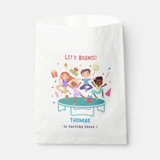 Lassen Sie uns springende Trampolin Park Kindergeb Geschenktütchen (Vorderseite)