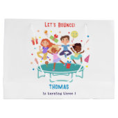 Lassen Sie uns springende Trampolin Park Kindergeb Große Geschenktüte (Rückseite)