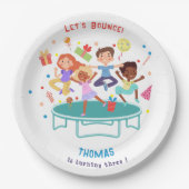 Lassen Sie uns springende Trampolin Park Kindergeb Pappteller (Vorderseite)