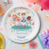 Lassen Sie uns springende Trampolin Park Kindergeb Pappteller