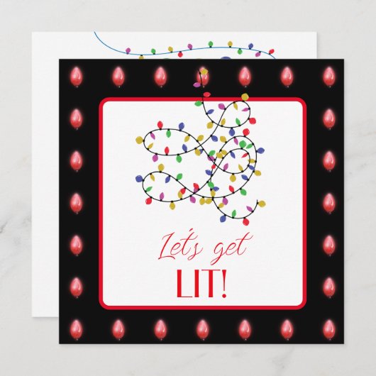 Lassen Sie uns Weihnachts-Cocktail-Einladung holen Einladung (Vorne/Hinten)