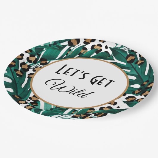 Lassen Sie uns Wild Tellers Junggeselinnen-Abschie Pappteller (Schrägansicht)