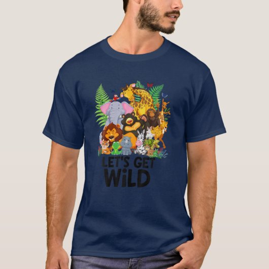 Lassen Sie uns Wild Zoo Party Animal Jungle Animla T-Shirt (Vorderseite)