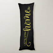 Lassen Sie uns Zuhause Quote auf stylish Yellow Bl Seitenschläferkissen (Rückseite (Vertikal))