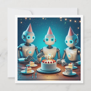 Lassen Sie uns zum Geburtstag eines Roboters aufrü Einladung