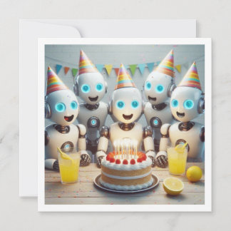 Lassen Sie uns zum Geburtstag eines Roboters aufrü Einladung