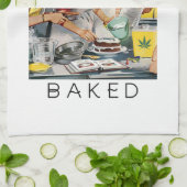 LASSEN Sie US GEBACKENES lustiges Topf-Wortspiel Geschirrtuch (Gefaltet)