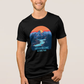 Lassen Sie Volcanal National Park Retro Sunset Des Tri-Blend Shirt