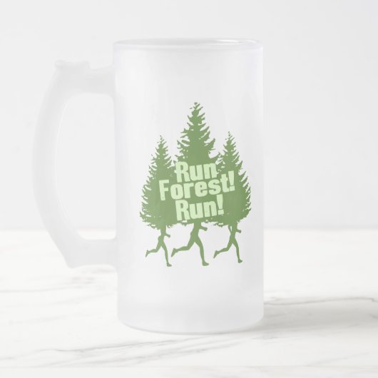 Lassen Sie Waldlauf laufen Mattglas Bierglas (Links)
