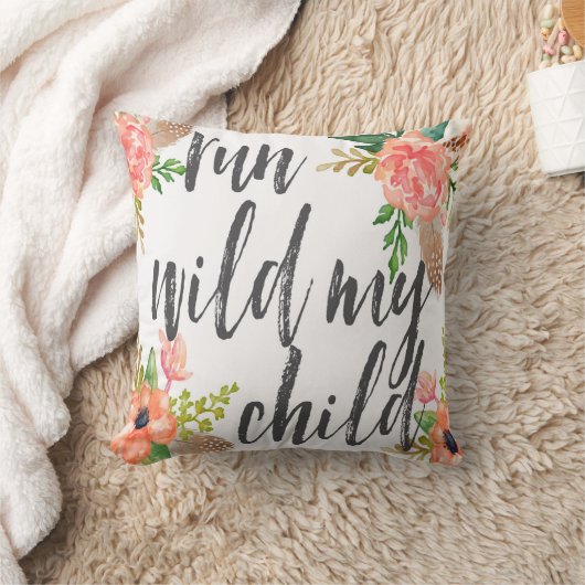 Lassen Sie wild mein KindBoho Kinderzimmer Babby Kissen (Decke)