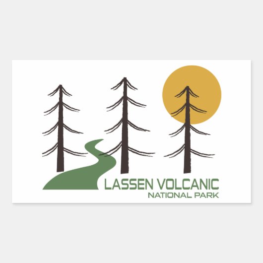 Lassen-Volcanal-Nationalparkweg Rechteckiger Aufkleber (Vorderseite)