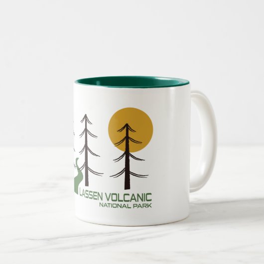 Lassen-Volcanal-Nationalparkweg Zweifarbige Tasse (VorderseiteRechts)