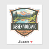 Lassen-Volcanic National Park Illustration Travel Aufkleber (Blatt)