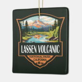 Lassen-Volcanic National Park Illustration Travel Keramikornament (Links)