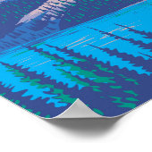 Lassen-Volcanic National Park Illustration Travel Poster (Ecke)