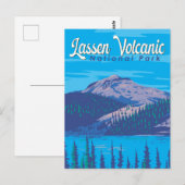 Lassen-Volcanic National Park Illustration Travel Postkarte (Vorne/Hinten)