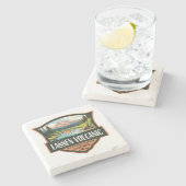 Lassen-Volcanic National Park Illustration Travel Steinuntersetzer (Seitenansicht)