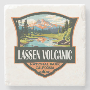 Lassen-Volcanic National Park Illustration Travel Steinuntersetzer