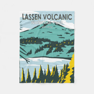 Lassen Volcanic National Park Kalifornien Vintage Fleecedecke