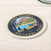 Lassen Volcanic National Park Runder Pappuntersetzer (Angewinkelt)