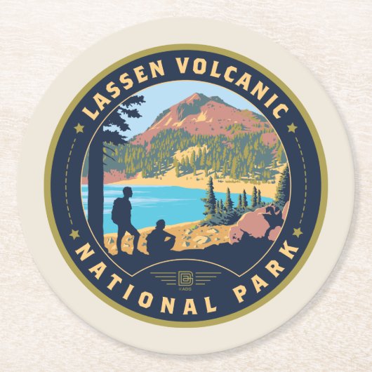 Lassen Volcanic National Park Runder Pappuntersetzer (Vorderseite)
