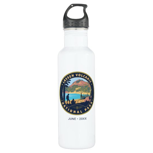Lassen-Volcanic-Nationalpark Edelstahlflasche (Vorderseite)