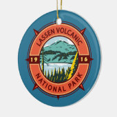 Lassen-Volcanic-Nationalpark Retro-Kompass-Emblem Keramik Ornament (Links)