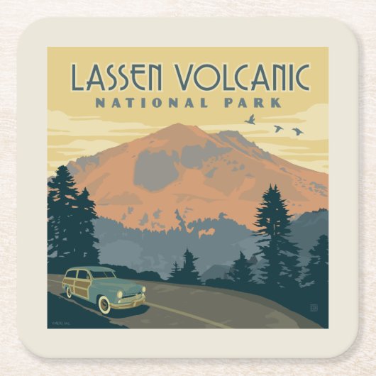 Lassen-Volcanic-Nationalpark | Straßenfahrt Rechteckiger Pappuntersetzer (Vorderseite)