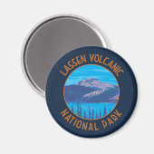 Lassen-Volcanischer Nationalpark Retro erschüttert Magnet (Vorderseite/Rückseite)